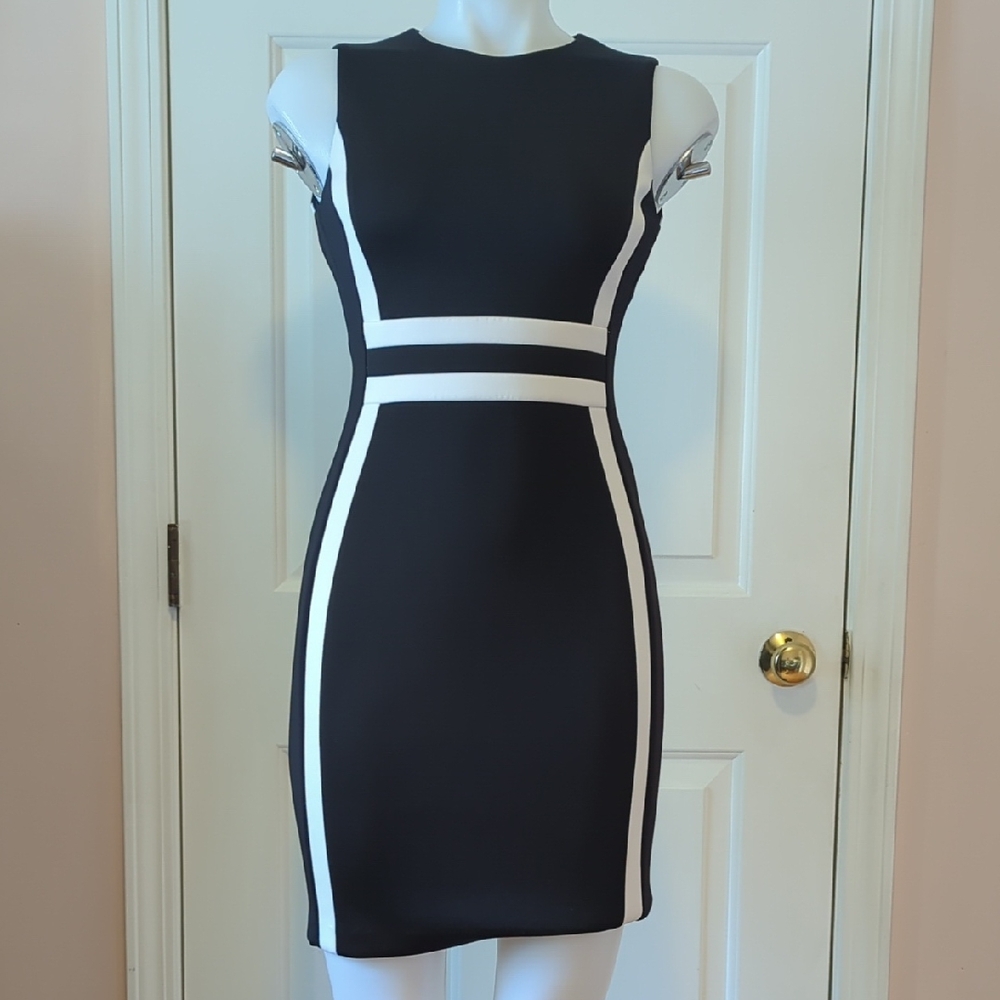 Calvin Klein Black & White Sleeveless Dress